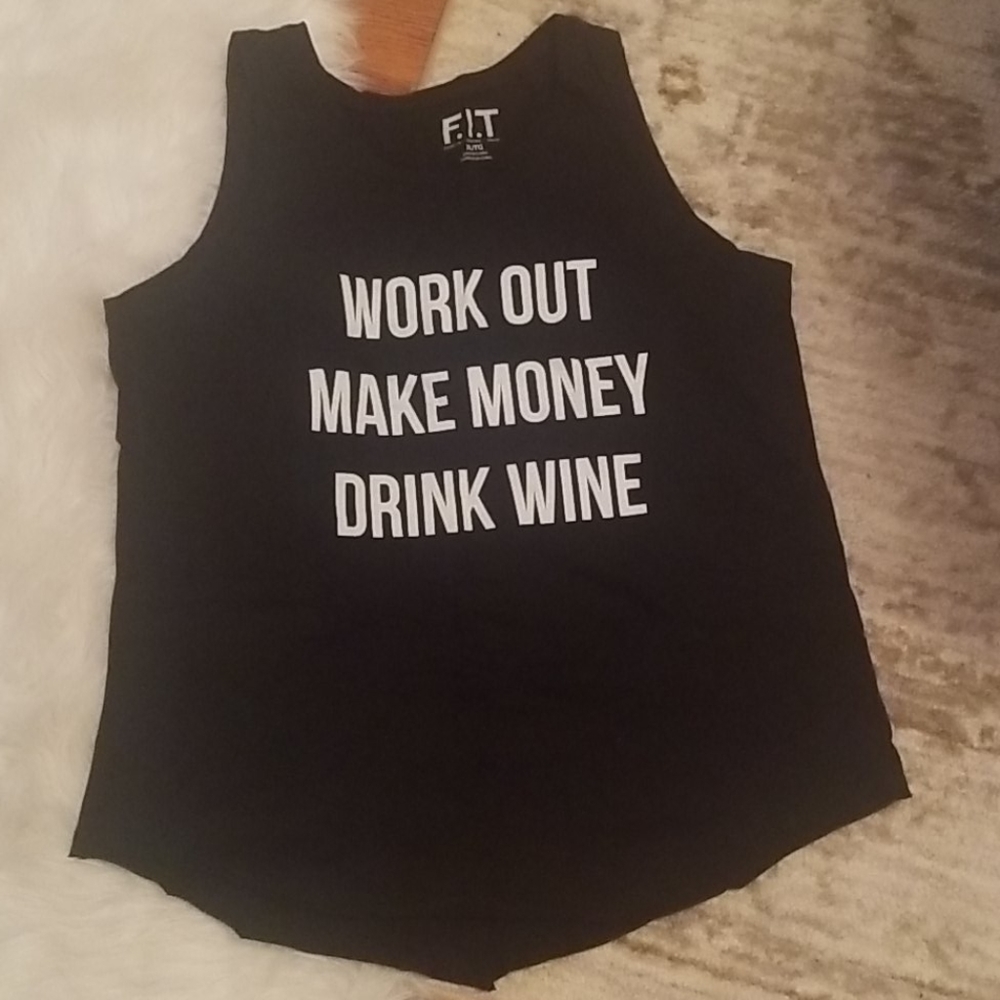 Workout tank with saying